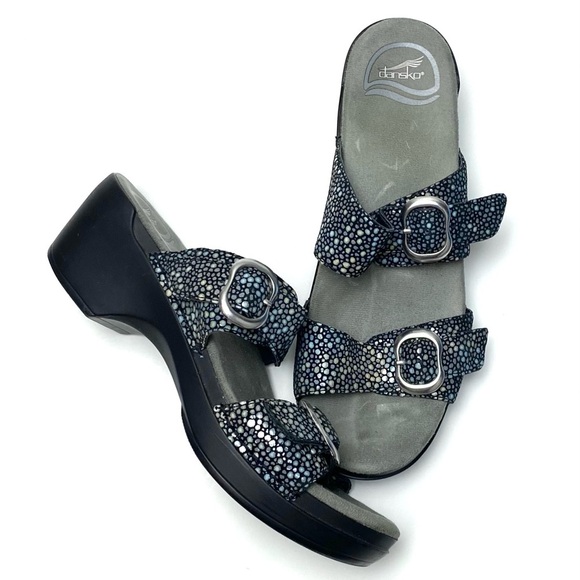 Dansko Shoes - Dansko Double Strap Heeled Sophie Sandals Slides Sz 8